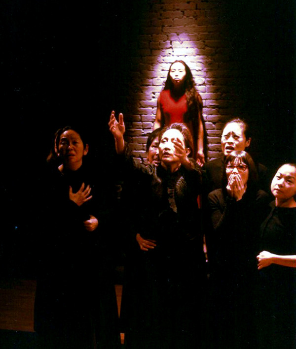 Ching Valdes-Aran, Eunice Wong, and chorus